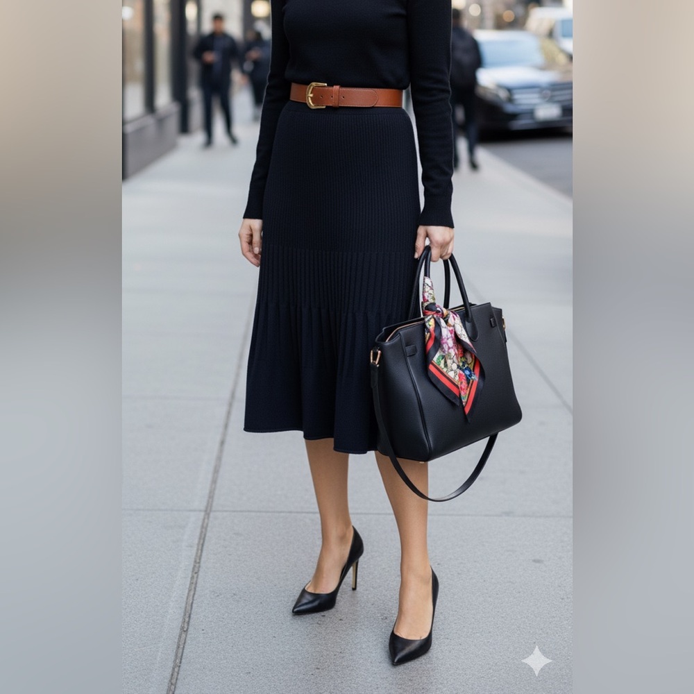 St. John black Santana Knit Skirt